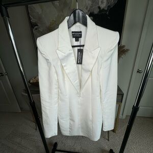 White Blazer Dress! Satin lapel